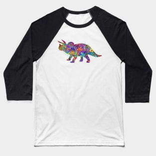 Triceratops dinosaur watercolor art Baseball T-Shirt